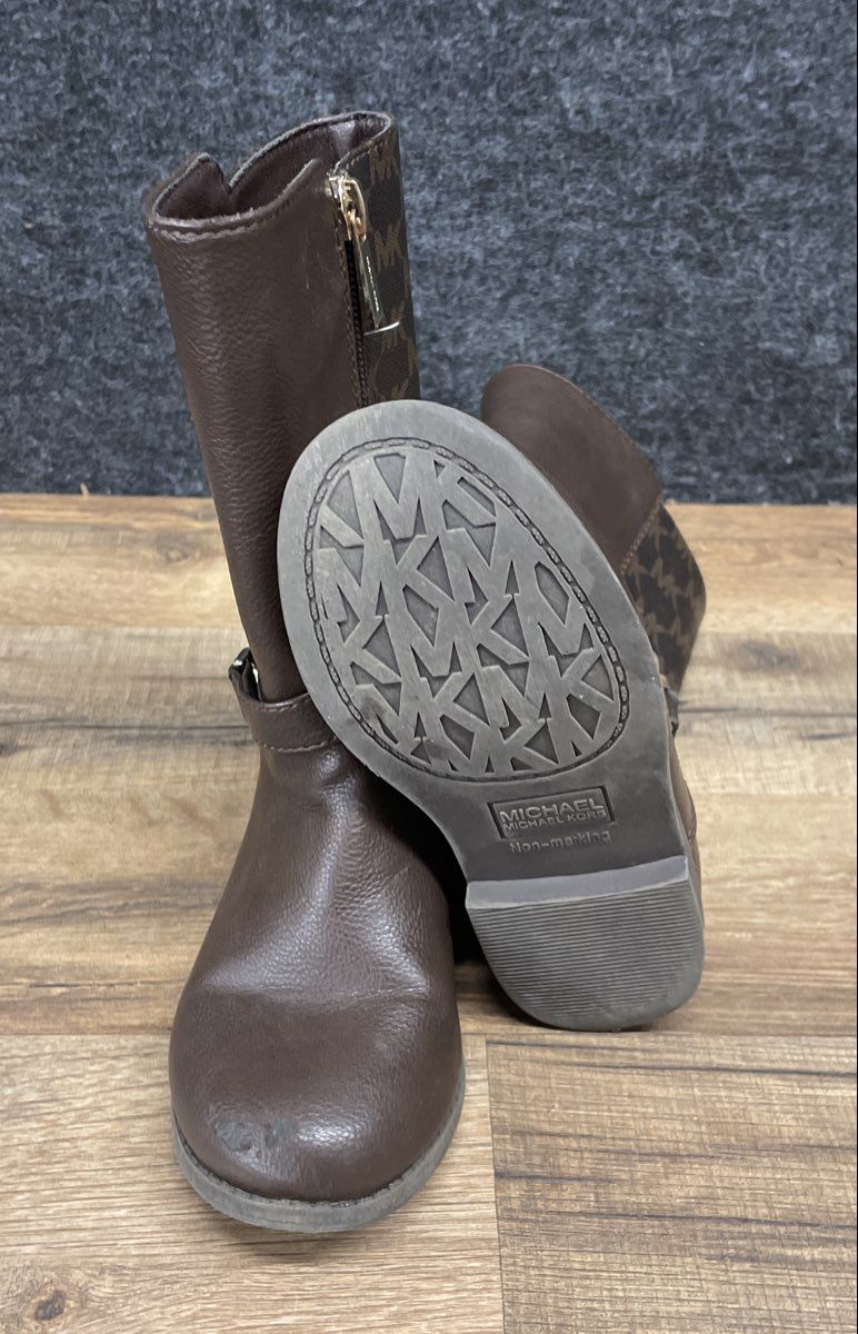 Michael Kors Cheyanne Brown Monogram Kid's Fashion Boots Size 10
