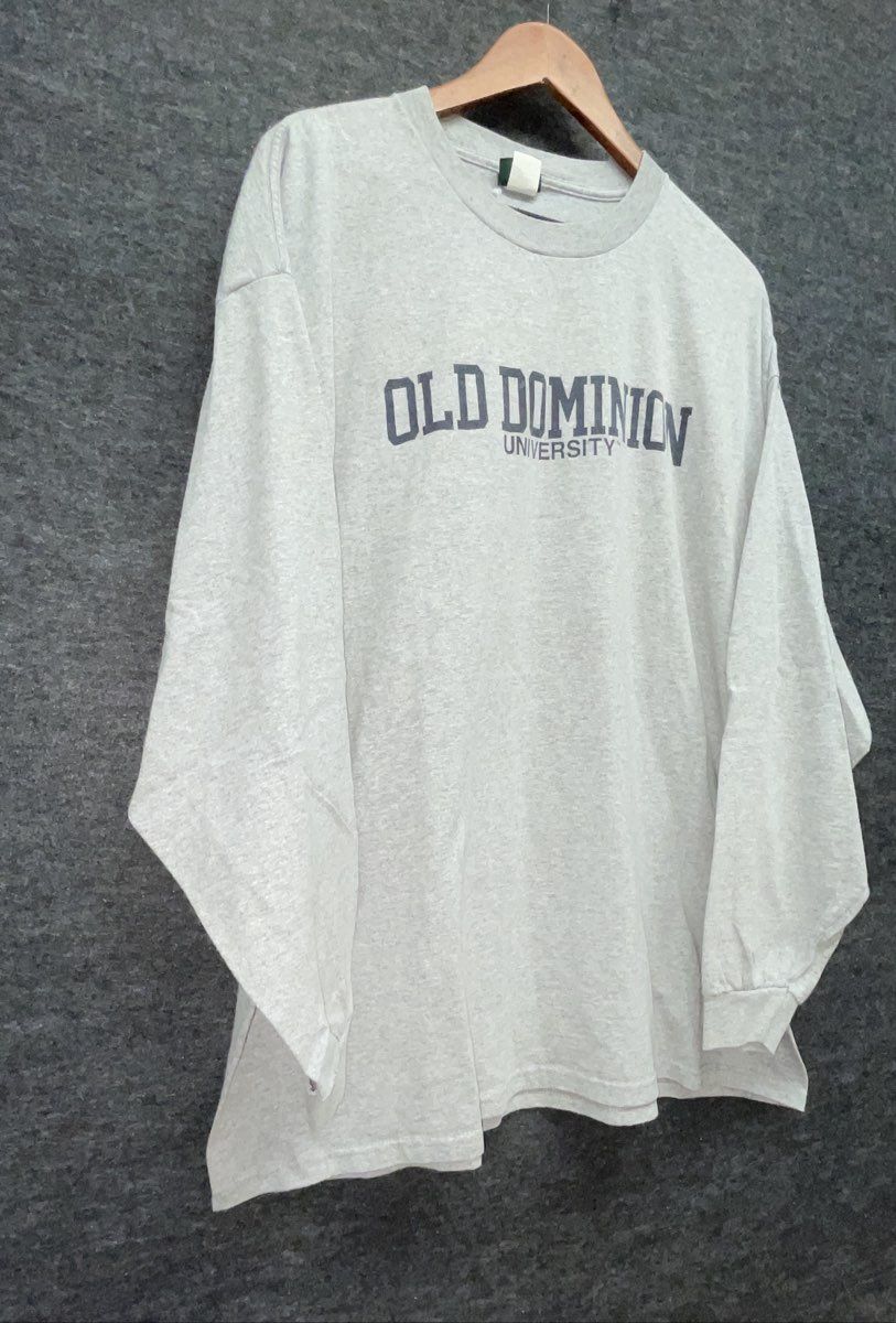 Vintage 90s MV Sport Old Dominion University Gray Long Sleeve T-Shirt Mens XXL