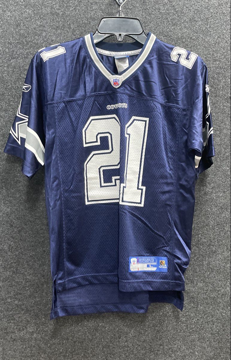Reebok Boys Dallas Cowboys Julius Jones #21 NFL Jersey Navy Blue Sz L 14-16
