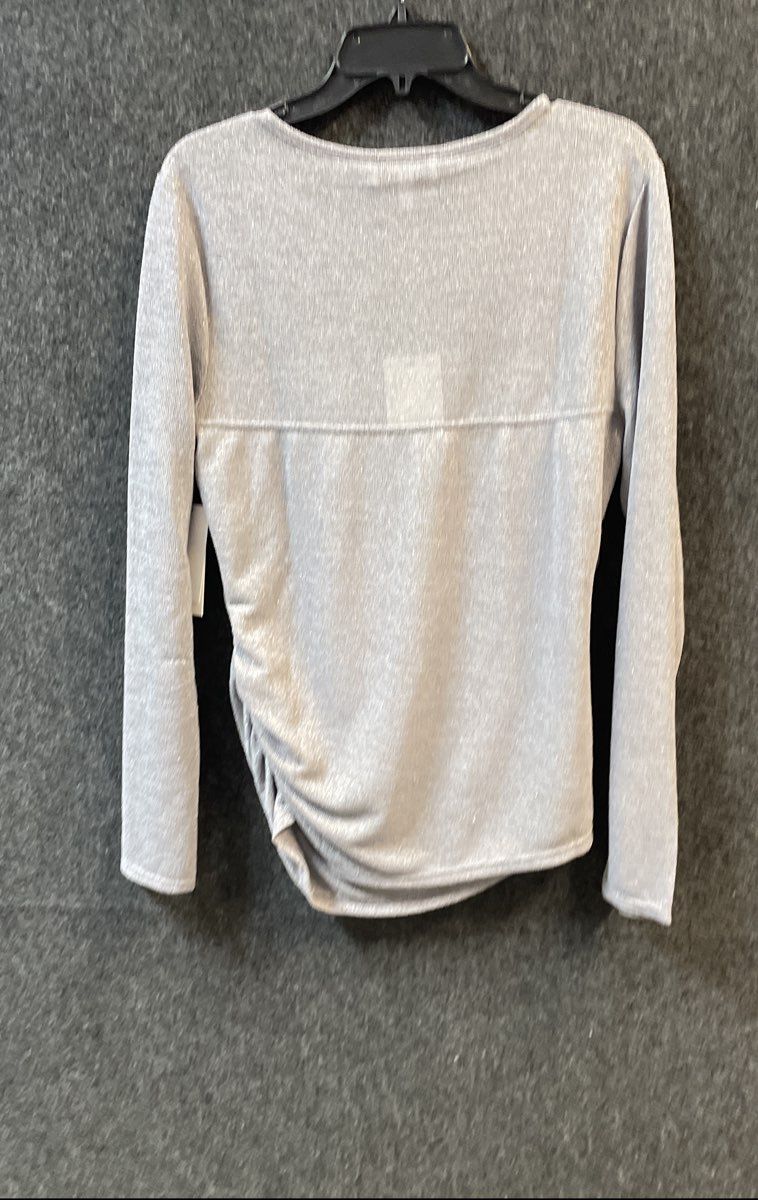 Robert Rodriguez Women's Silver Metallic Ruched Side Long Sleeve Dress Sz L NWT
