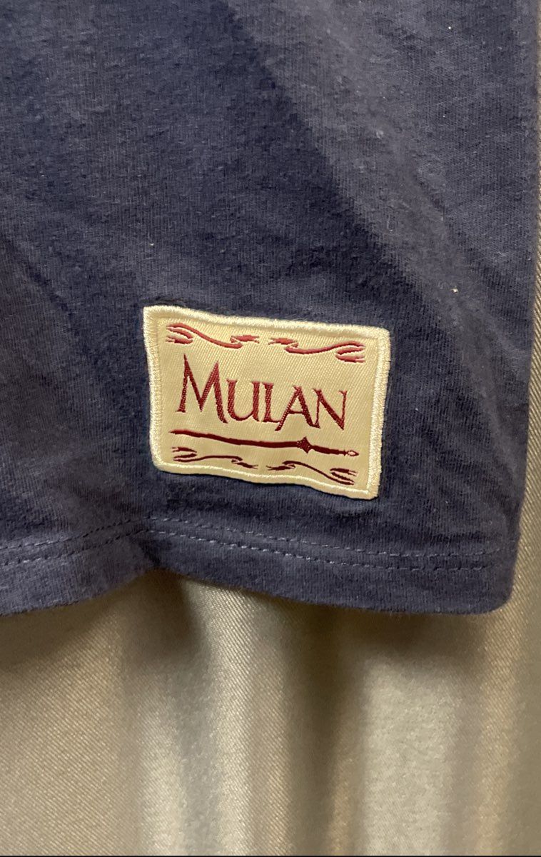 Disney Princess Women's Navy Blue Embroidered Mushu Mulan T-Shirt Sz S