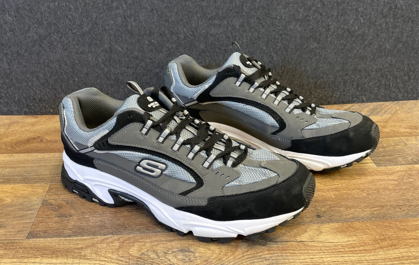 Skechers Sport After Burn Charcoal Black Men's Size 12 EW Extra Wide 51286EW