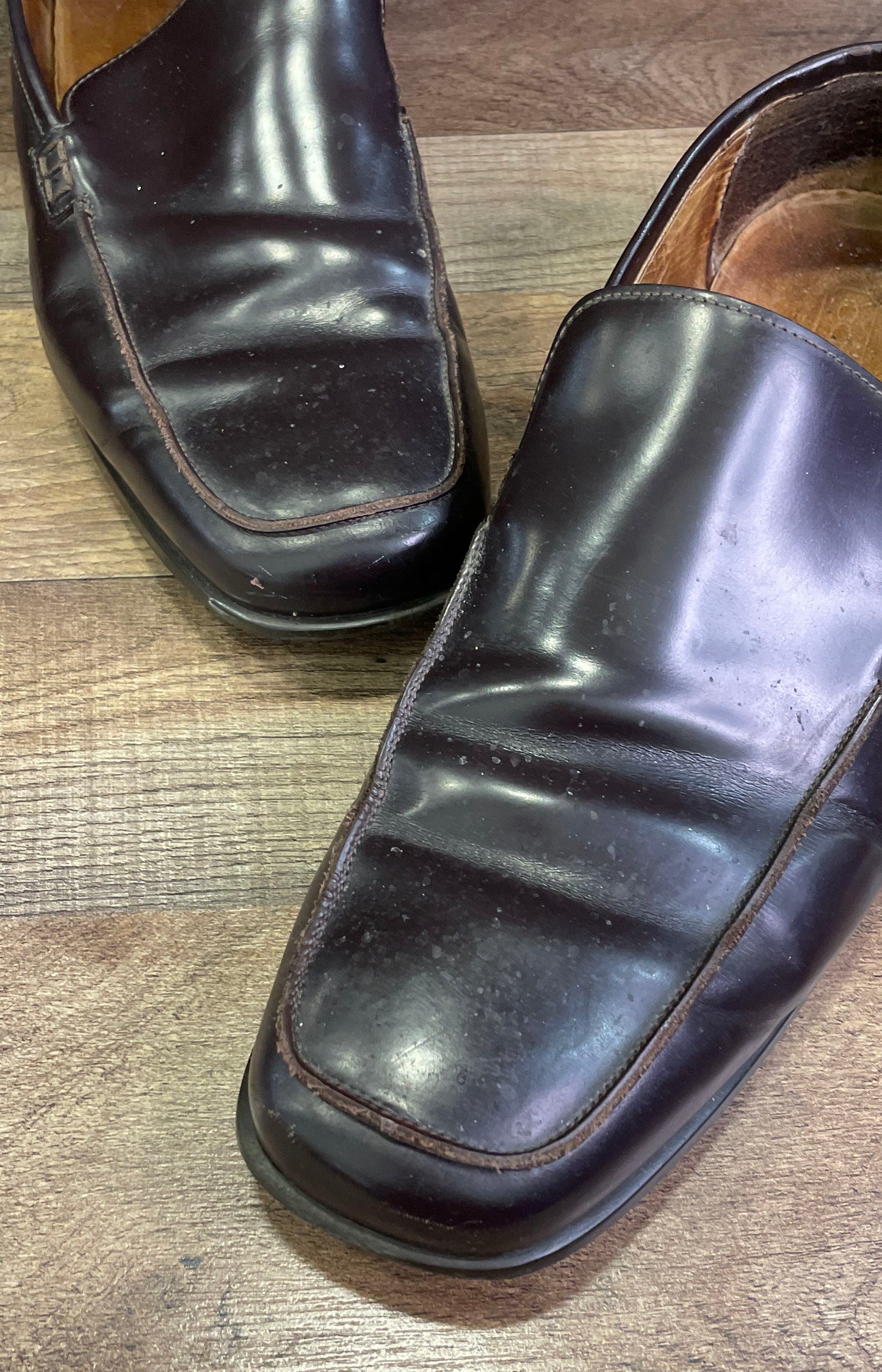 Coach Jerry Dark Brown Leather Moc Toe Loafers Made in Italy Men's Size 12D