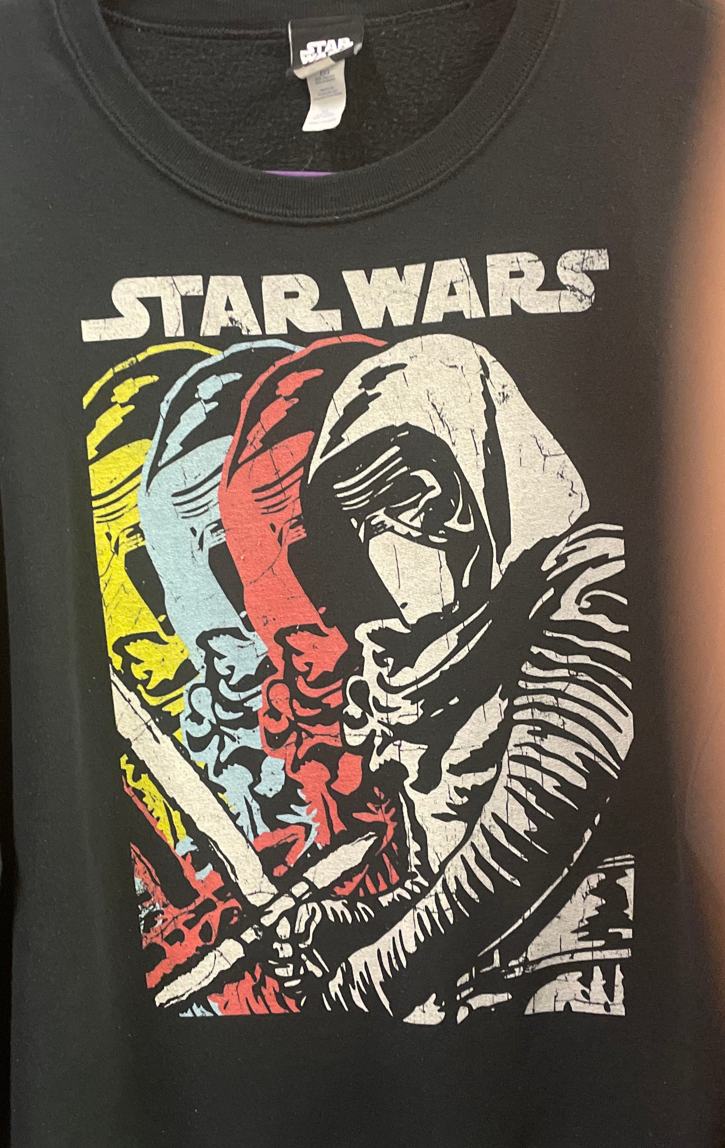 Star Wars Kylo Ren Graphic Crewneck Sweatshirt Licensed Lucasfilm Sz XL