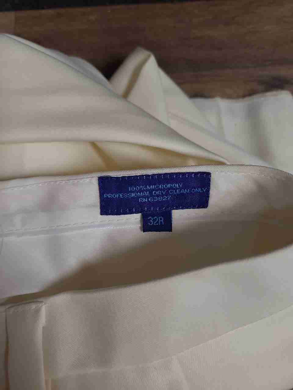 Blu Martini Men's Cream Micropoly Dress Pants NWT Sz 32W