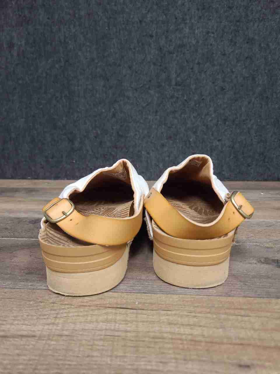 Reef Cushion Sage White Textile Jute Slingback Espadrille Sandals Size 10