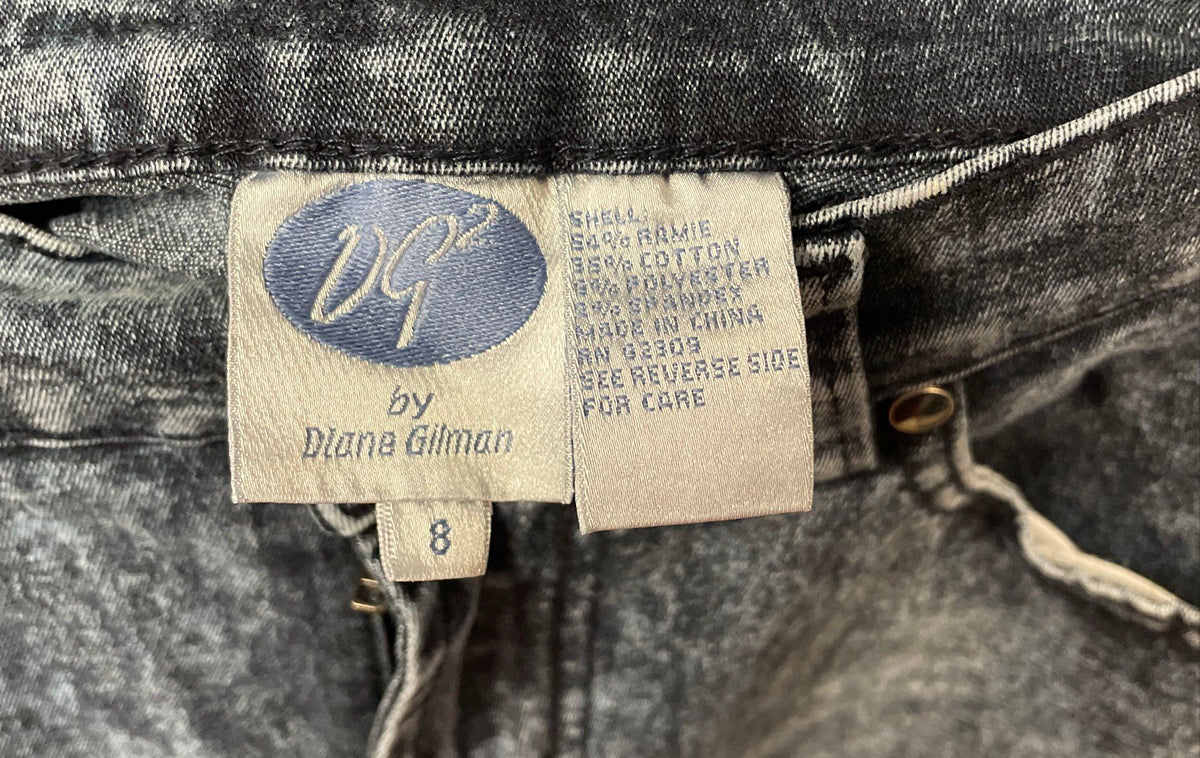 DG2 Diane Gilman Women's Blue Acid Wash Stretch Straight Leg Jeans Size 8