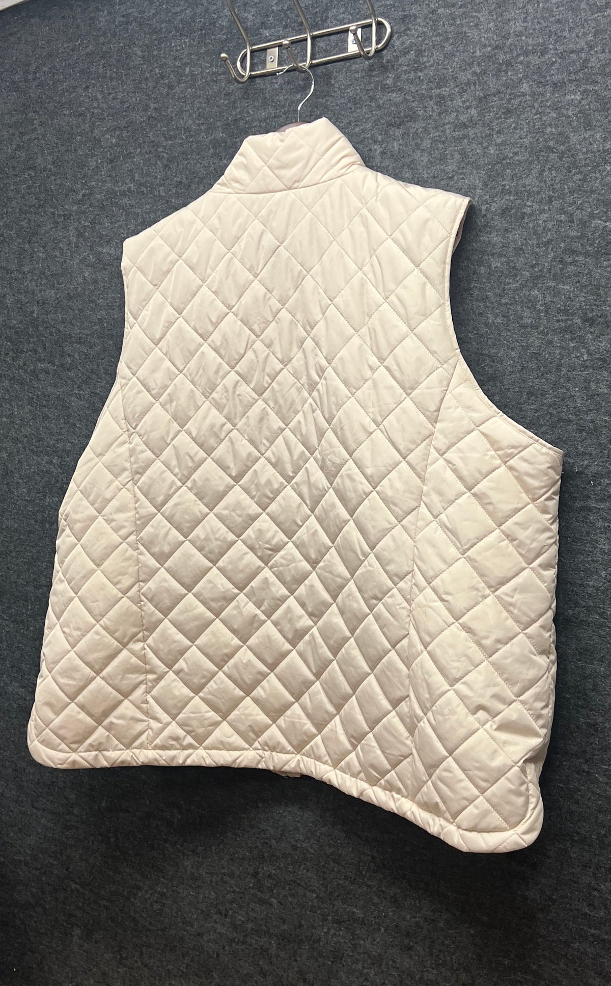 Lands' End Women's Ivory Quilted Zip Up Puffer Vest Sz 3X NWT