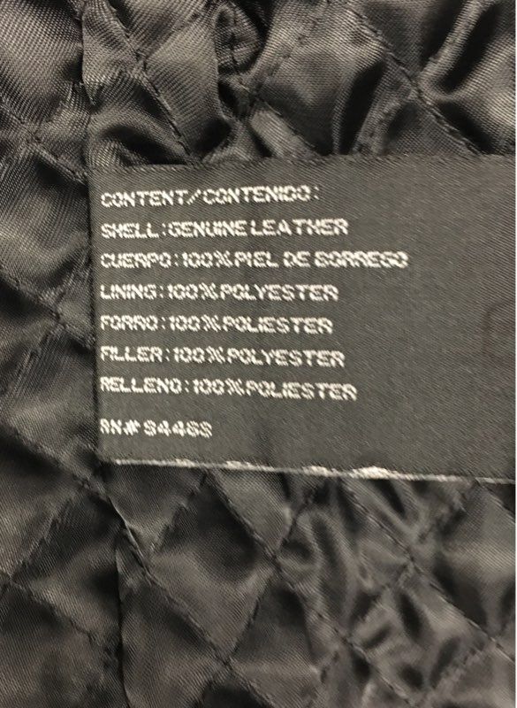Claiborne Men's Black Lambskin Leather Jacket Button Up Quilted Lined Sz L