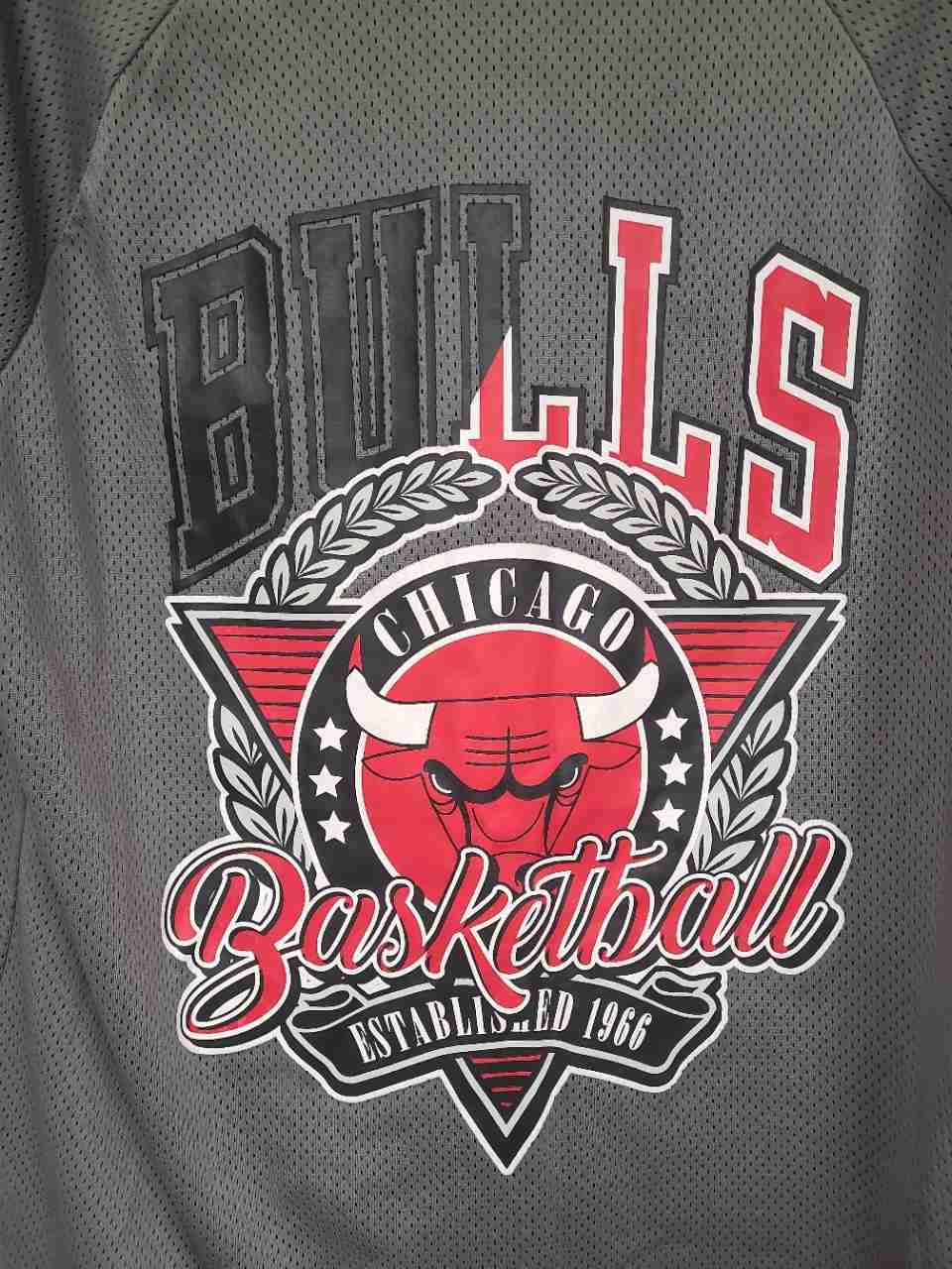 Chicago Bulls NBA Basketball Mesh Baseball Jersey Button Up Shirt Sz L