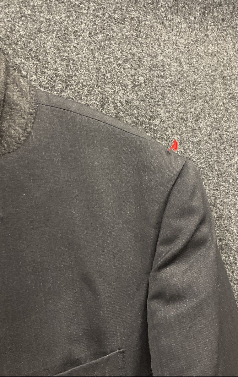 Jos A Bank Men's Charcoal Wool Blazer Mandarin Stand Collar Jacket Sz 40R