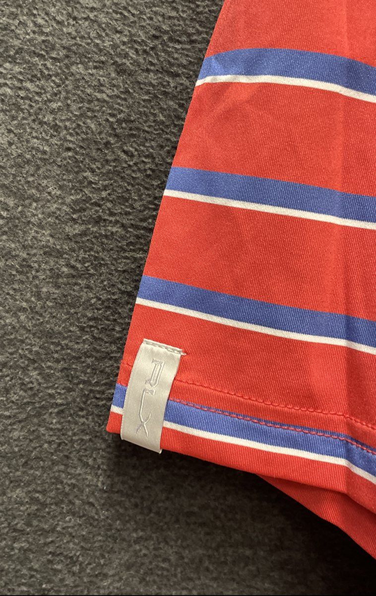 RLX Ralph Lauren Men's Red Striped Southampton Golf Club Polo Shirt Sz XL