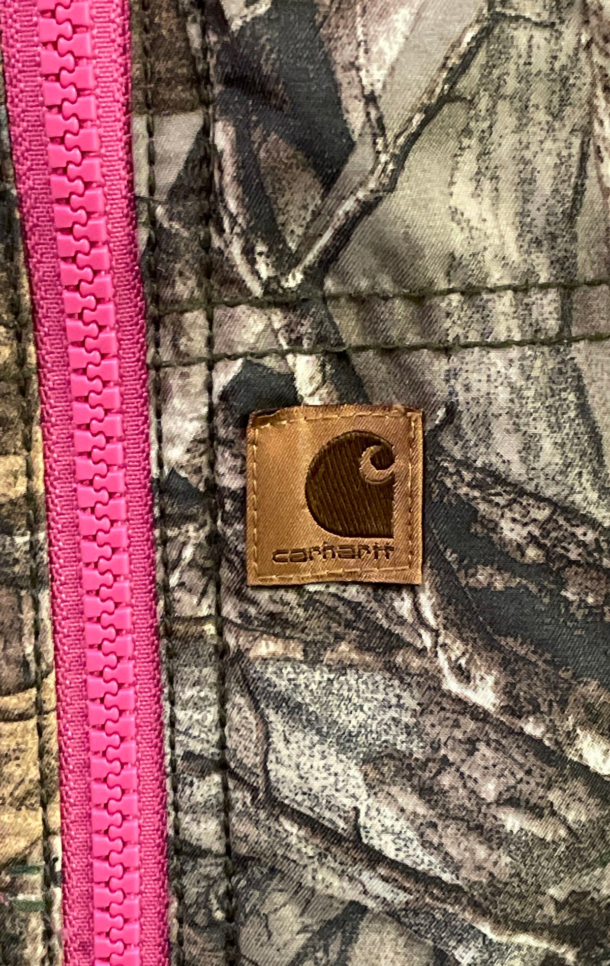 Carhartt Girls Realtree Xtra Camo Pink Insulated Padded Vest Sz L 14