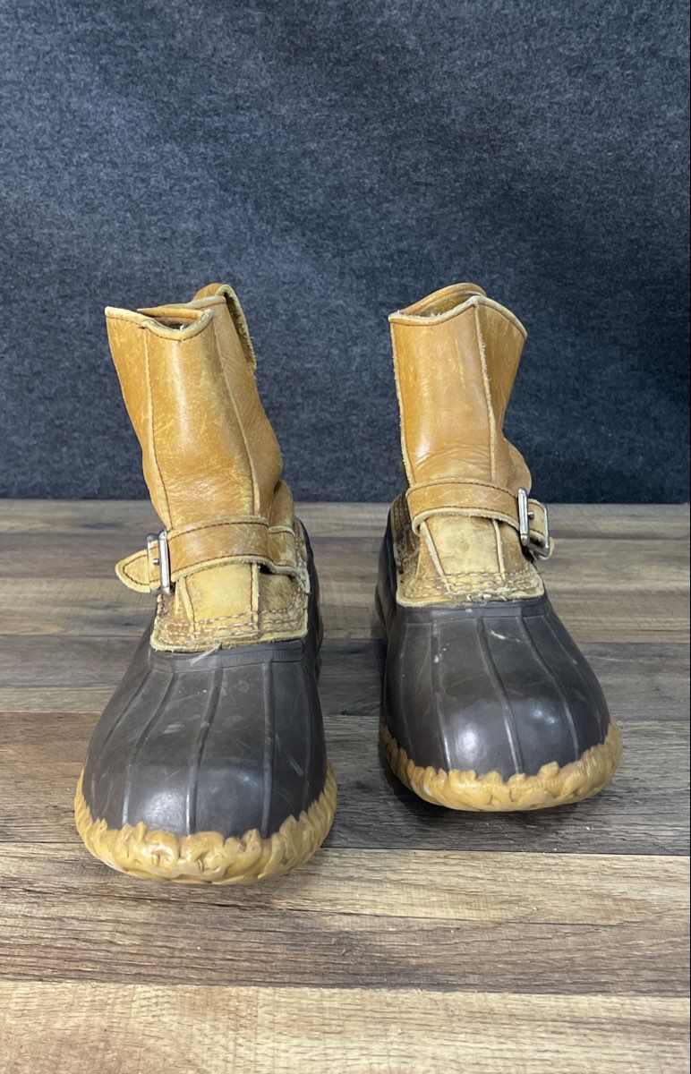 Vintage L.L. Bean Lounger Maine Hunting Shoe Duck Boots Brown Tan Size 9