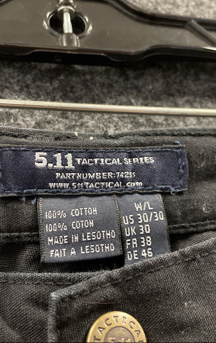5.11 Tactical Men's 74251 Cotton Canvas Tactical Pants Black Cargo Sz 30x30