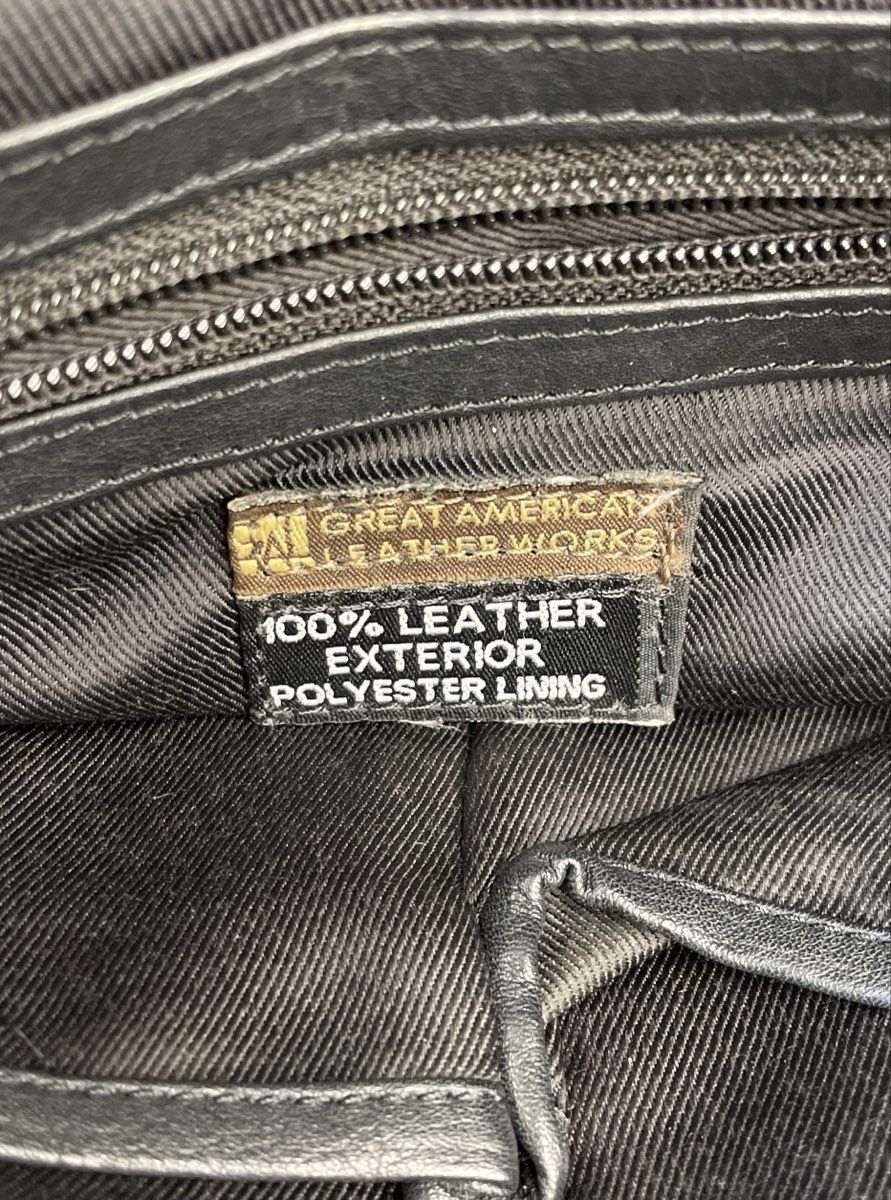 Great American Leather Works Black Leather Multi-Compartment Crossbody Bag