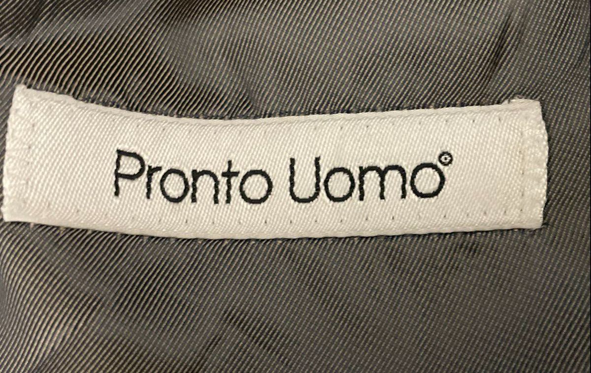 Pronto Uomo Men's Gray Herringbone Two Button Blazer Sport Coat Sz 52XL