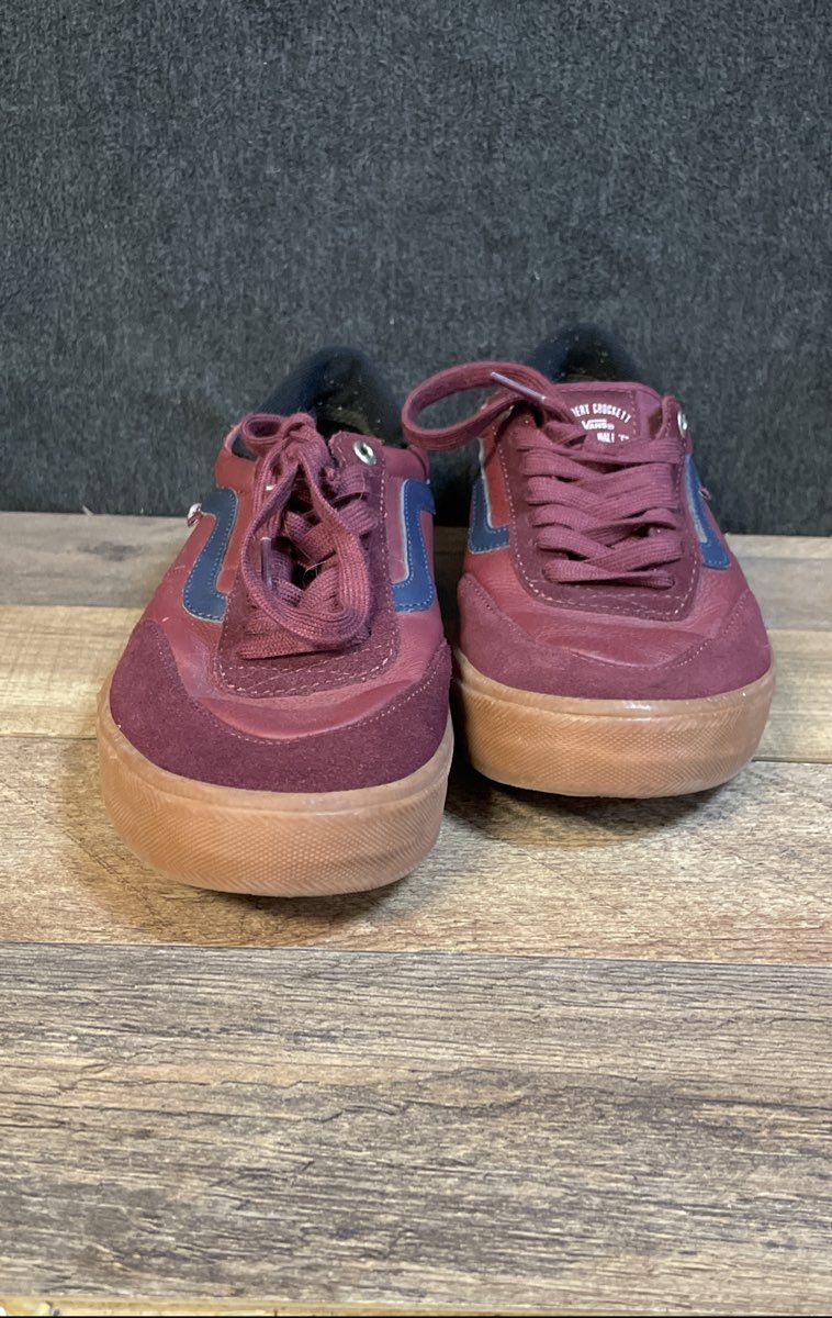 Vans Gilbert Crockett Pro Burgundy Navy Blue Gum Skate Shoes Size 7.5