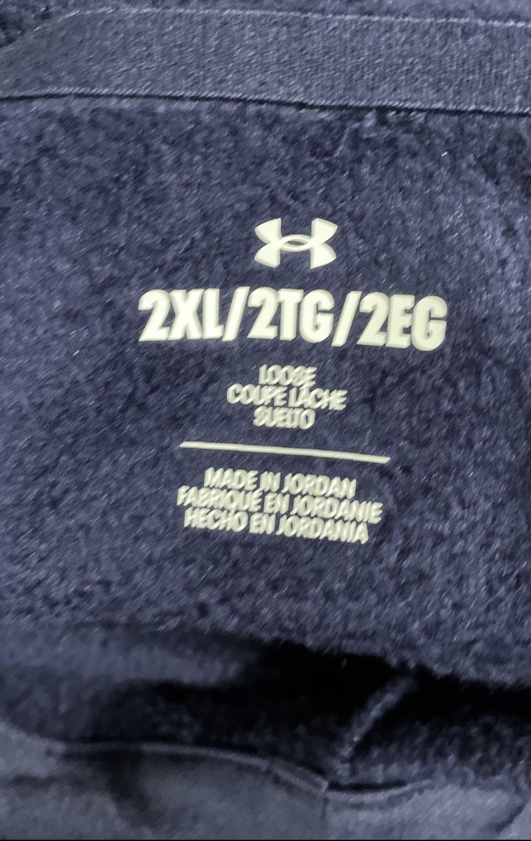 Under Armour Men's Armour Fleece Big Logo Hoodie Navy Blue Sz 2XL NWT