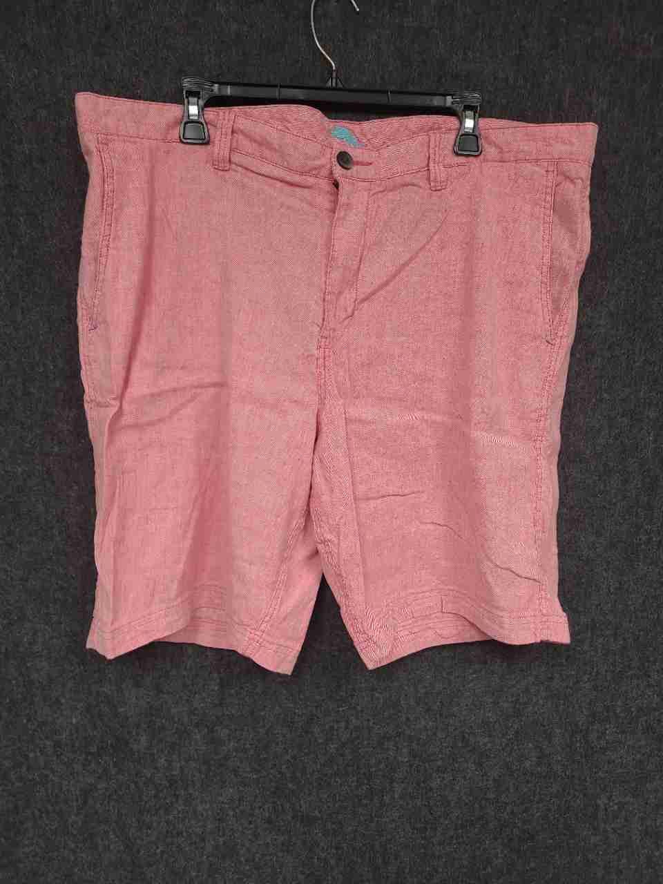 Tommy Bahama Men's Pink Linen Blend Flat Front Flap Pocket Shorts Size 42