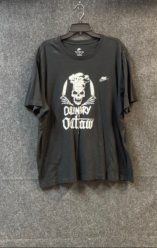 Nike Men's Black Culinary Outlaw Skull Chef Graphic T-Shirt Size XXL