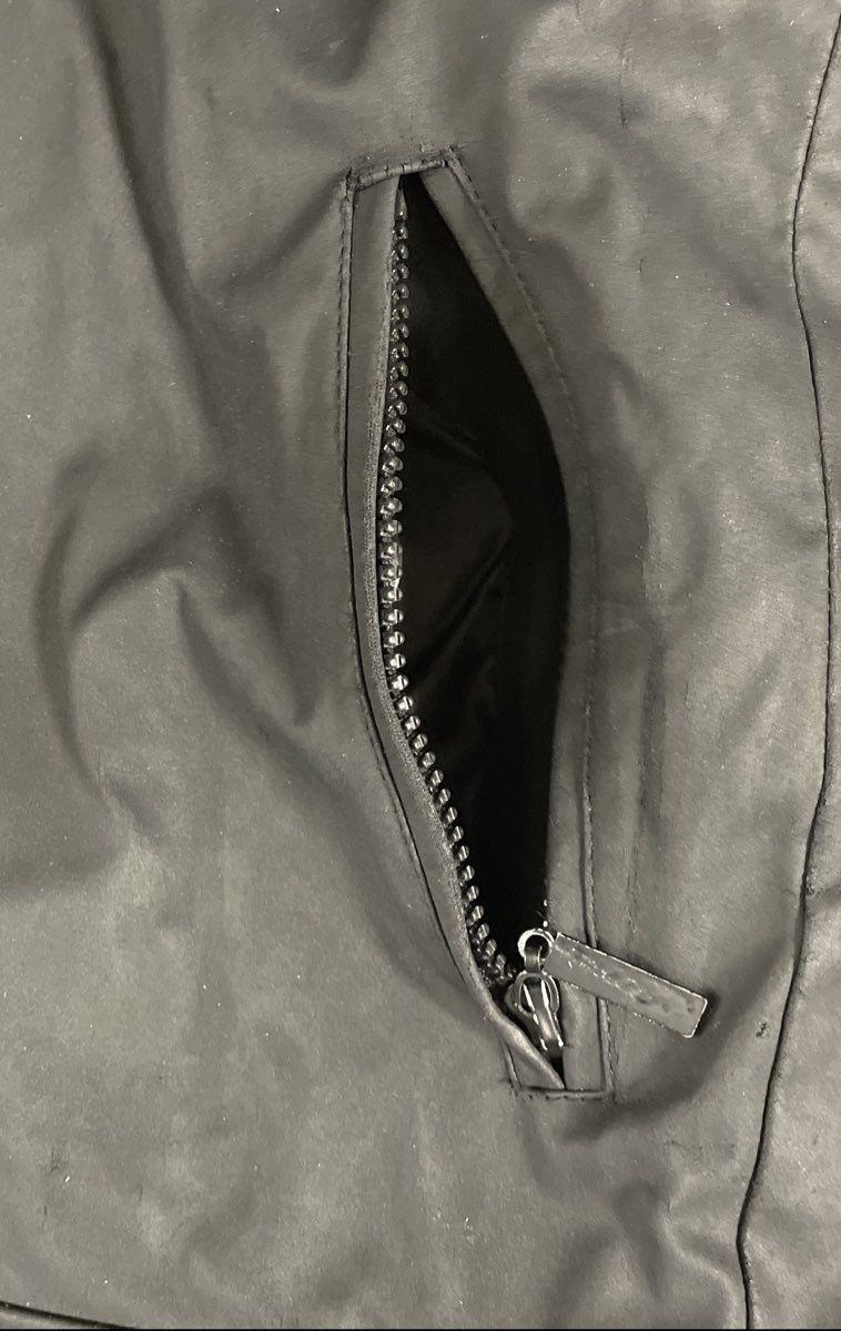 Nicole Miller Women's Black Faux Leather Full Zip Mock Neck Jacket Size M