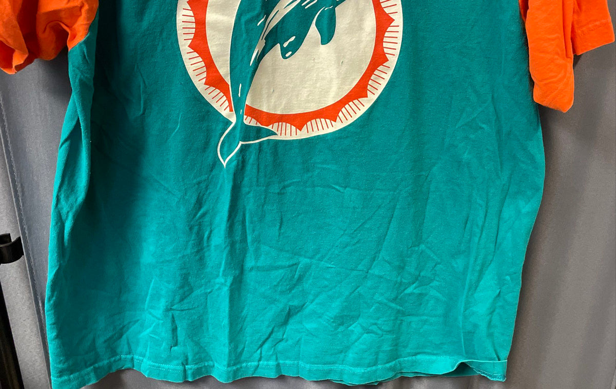 Vintage 90s Miami Dolphins T-Shirt Single Stitch Reebok Raglan Sz XL
