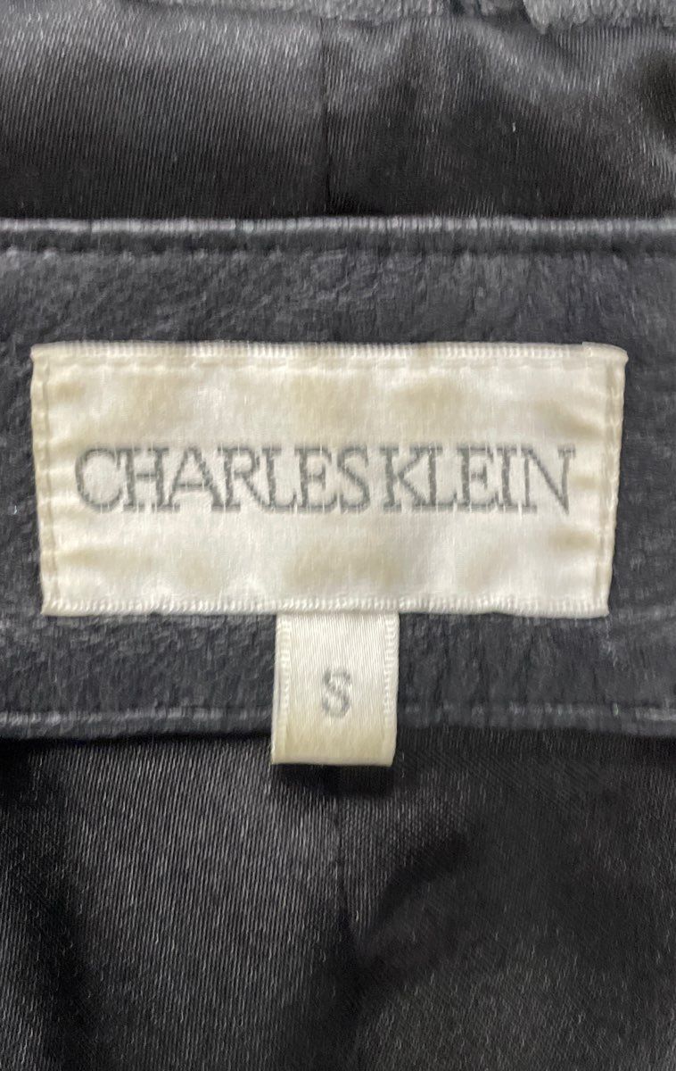 Charles Klein Men's Black Genuine Leather 3-Button Jacket Blazer Coat Sz S