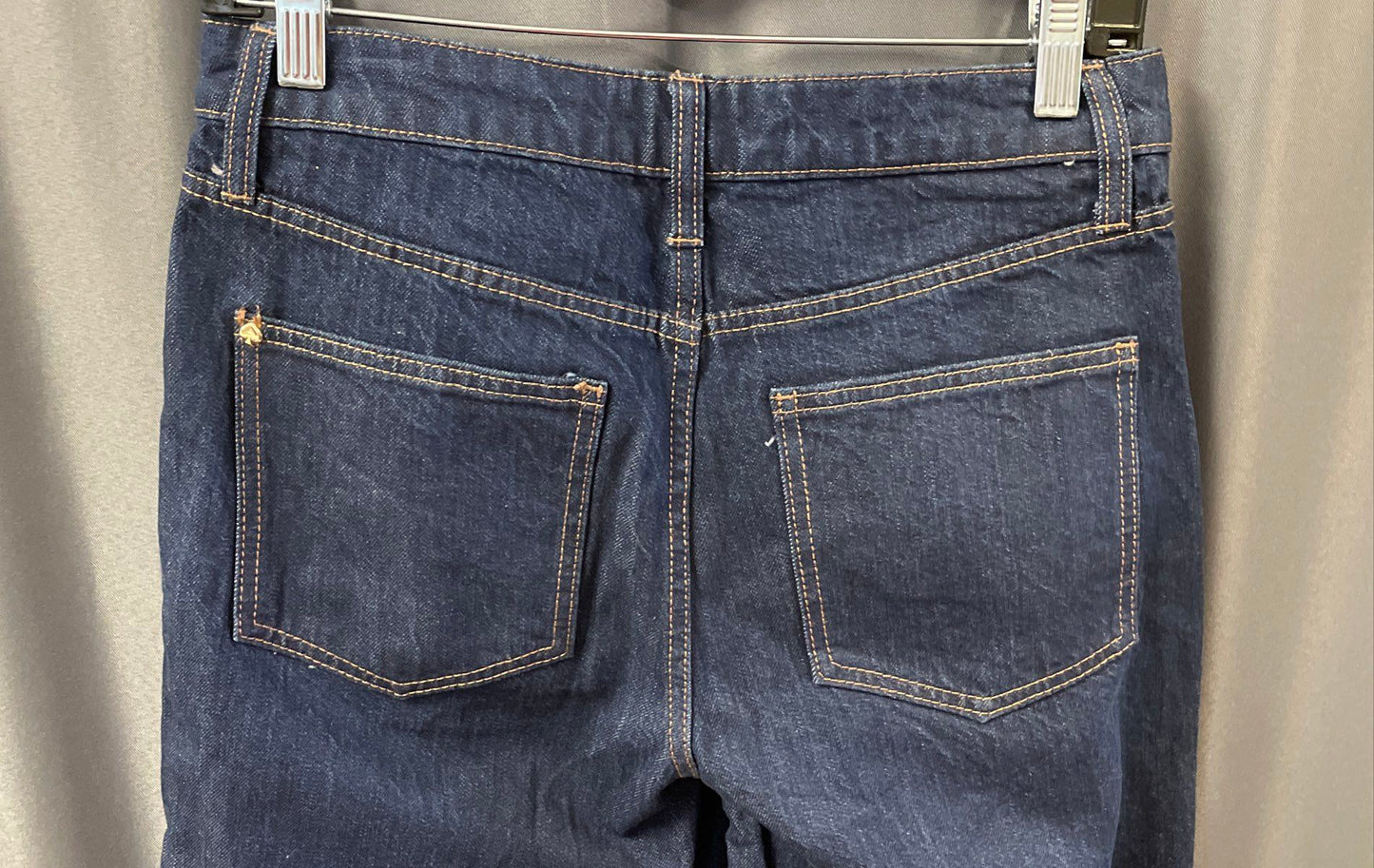 Kate Spade Women's Dark Blue Wide Cuff Cropped Straight Leg Jeans Size 4
