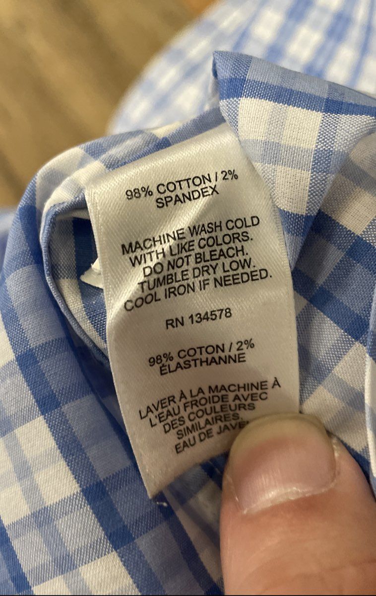 Vineyard Vines Men's Blue White Gingham Check Stretch Button-Up Shirt Sz L