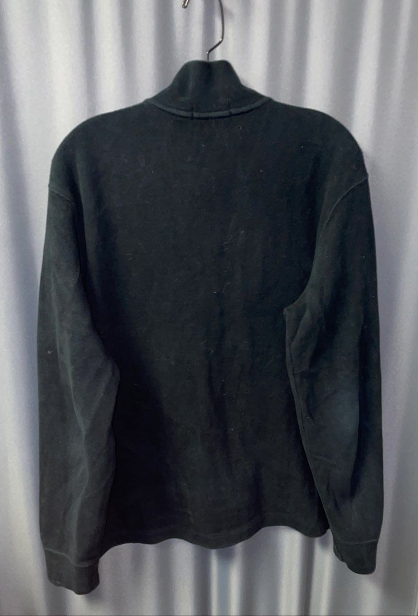 Polo Ralph Lauren Men's Black Cotton Estate Rib Quarter-Zip Pullover Size M