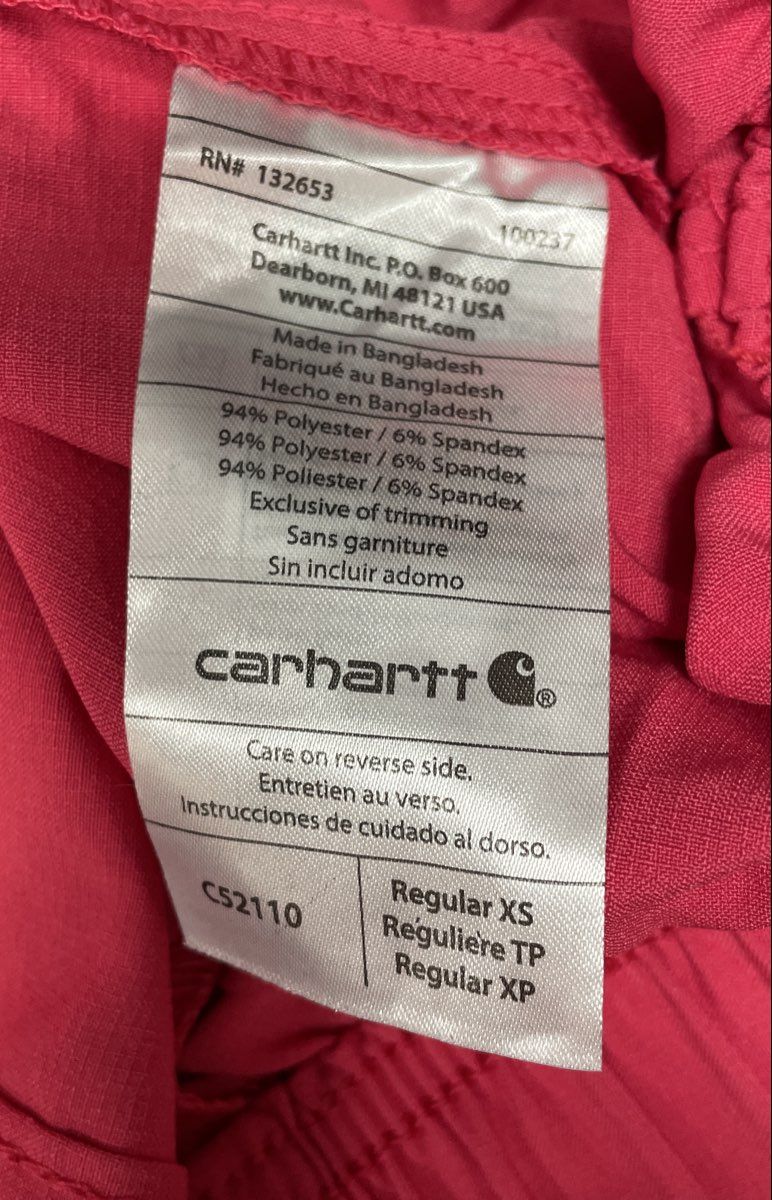 Carhartt Women's Pink Force Cross-Flex Scrub Set V-Neck Top Cargo Pants NWT XS