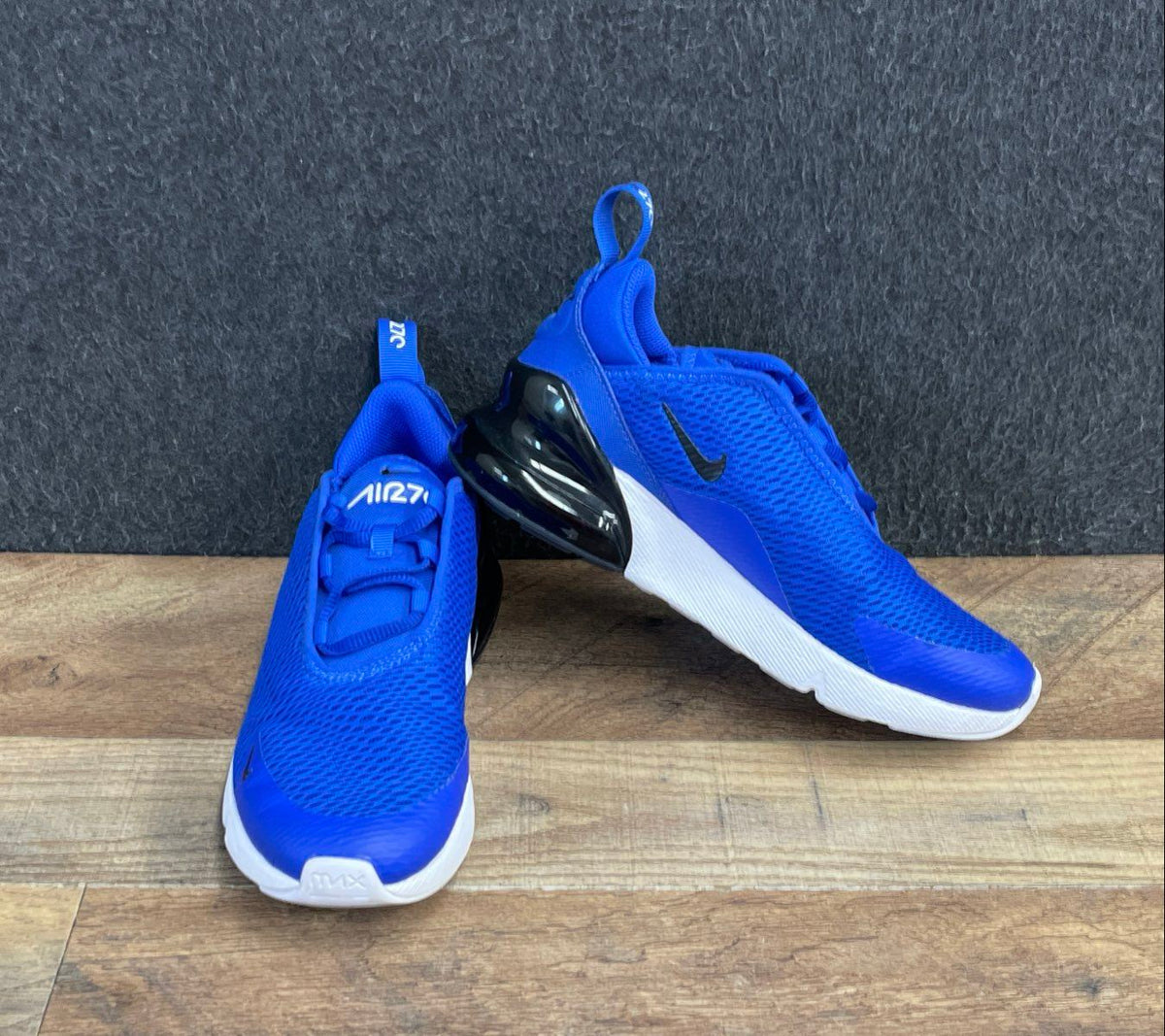 Nike Air Max 270 Game Royal Black Youth Sneakers Size 3Y