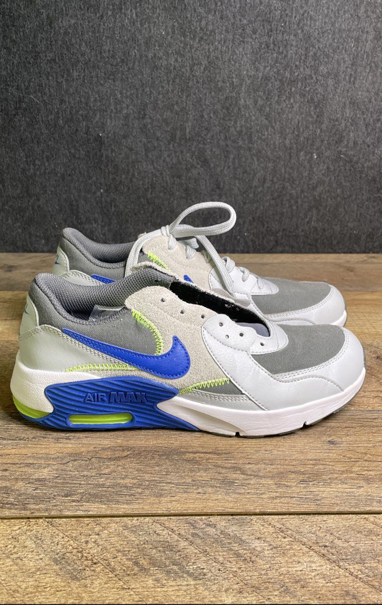 Nike Air Max Excee Grey Blue Volt Youth Sneakers Size 5Y
