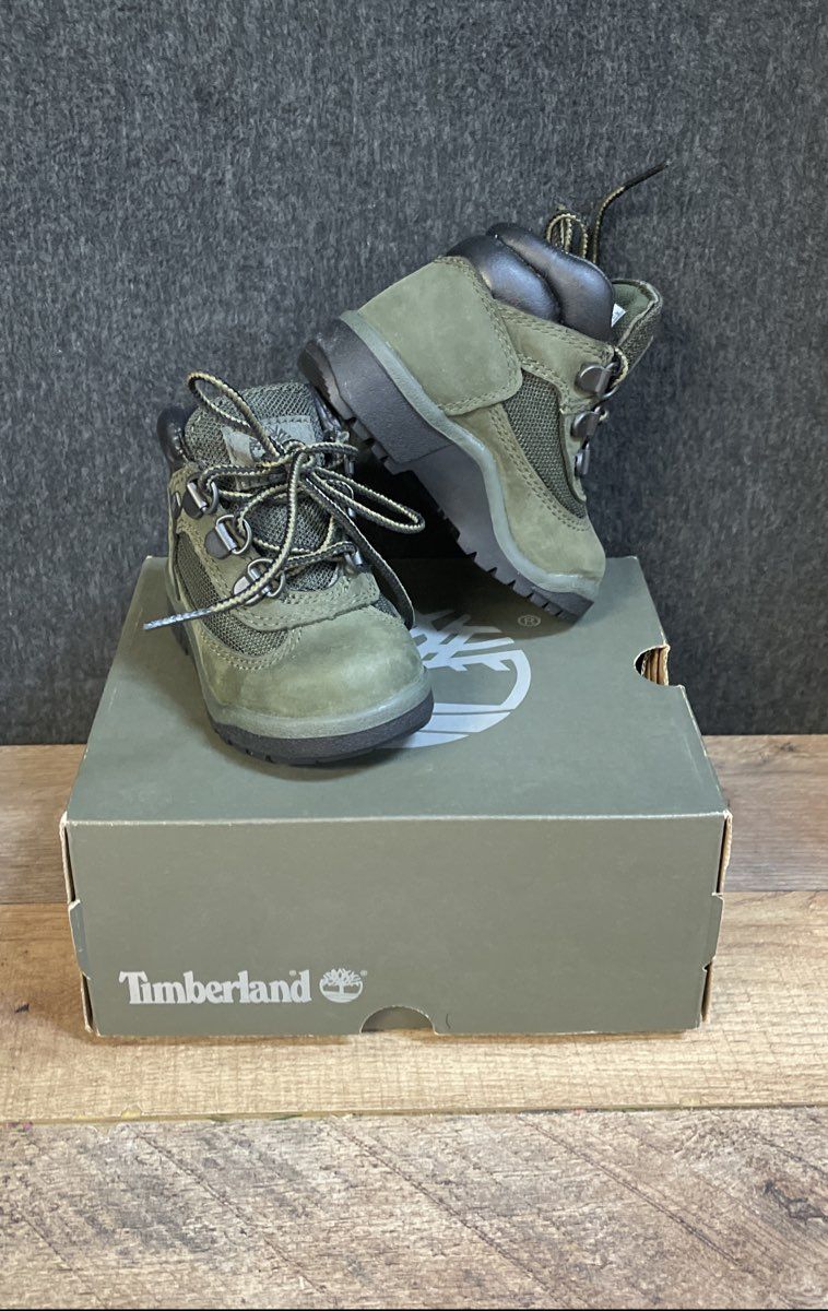 Timberland Field Boot Mid Dark Green Nubuck Toddler Boots Size 5 NIB DS
