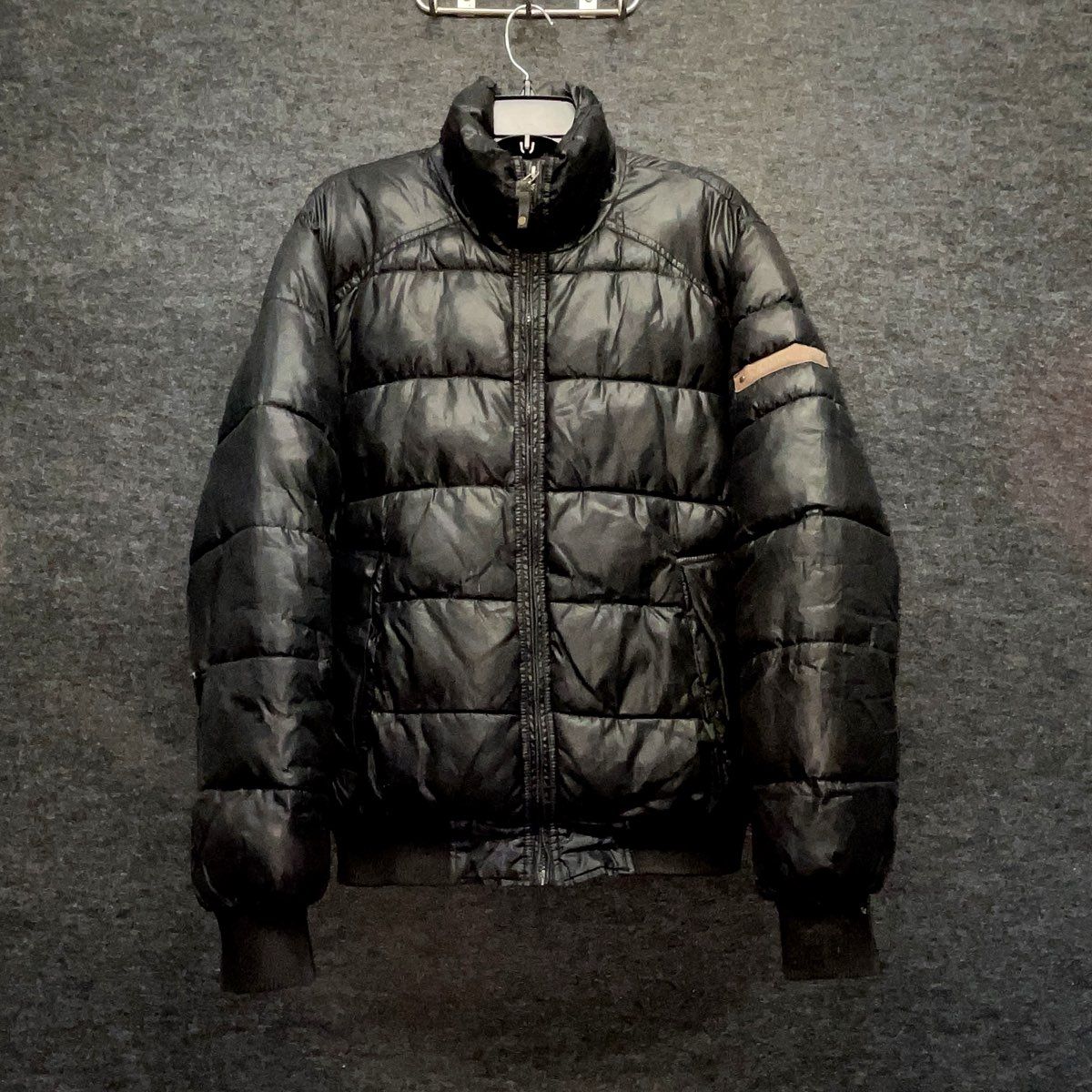 Calvin Klein Jeans Men's Black Puffer Full Zip Mock Neck Jacket Coat Size M