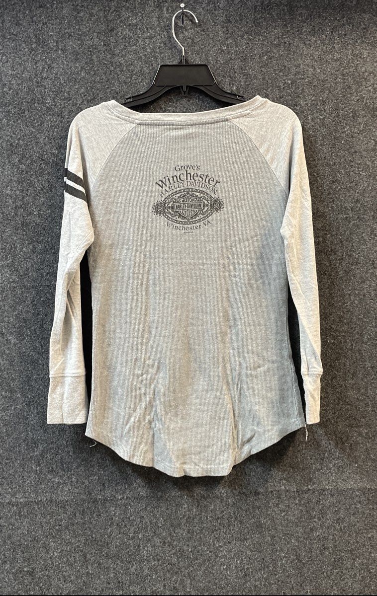 Harley-Davidson Winchester VA Skull Waffle Knit Thermal Long Sleeve Sz L