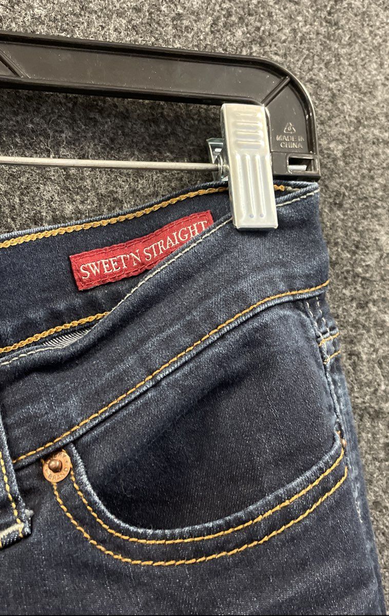 Lucky Brand Women's Sweet 'N Straight Jeans Dark Blue Whiskered Indigo Sz 8/29