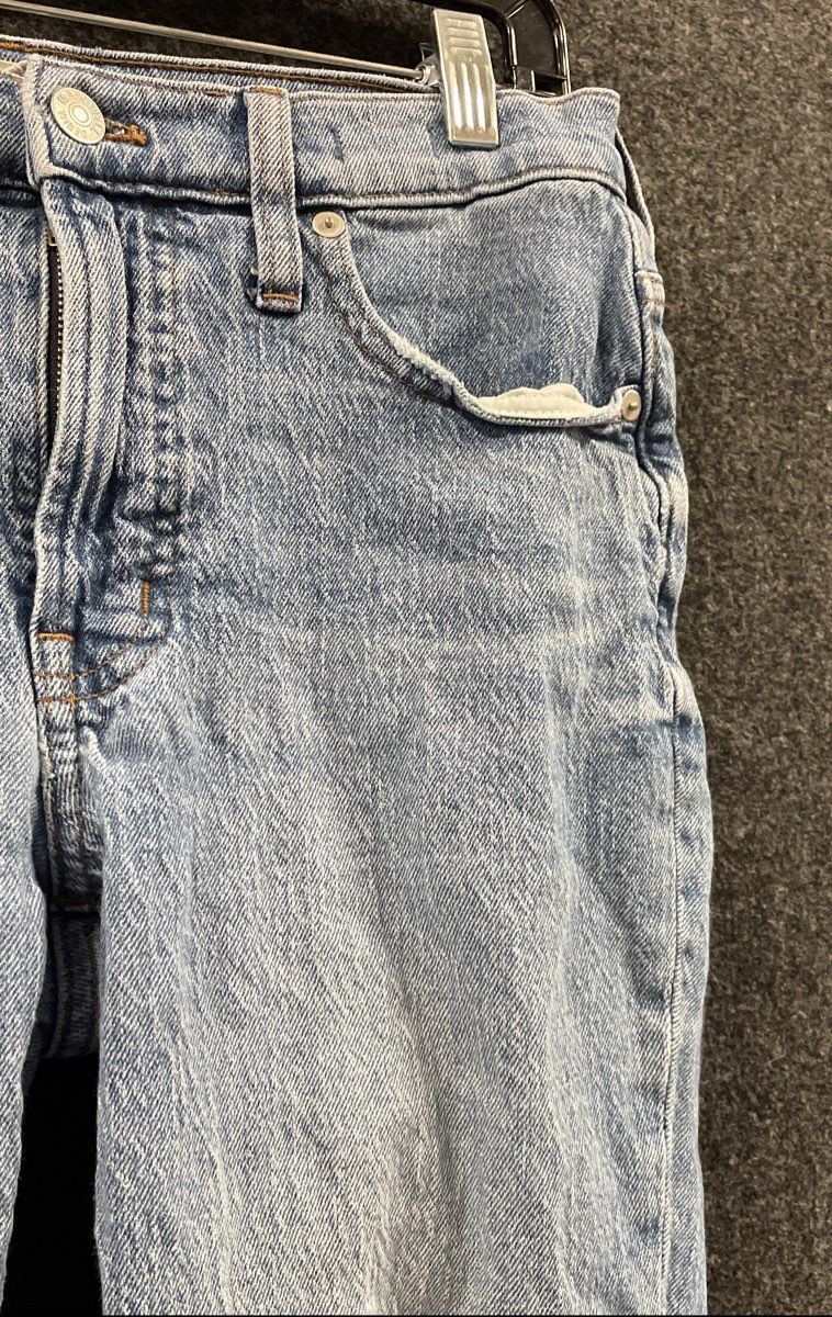 Madewell Women's Mid-Rise Perfect Vintage Jean Light Wash Raw Hem Sz 27