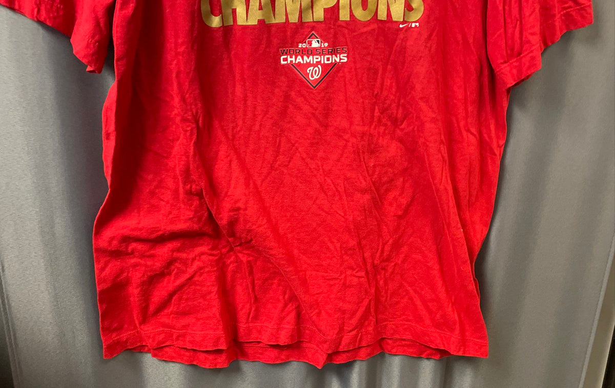 Nike Washington Nationals 2019 World Series Champions Red T-Shirt Sz L