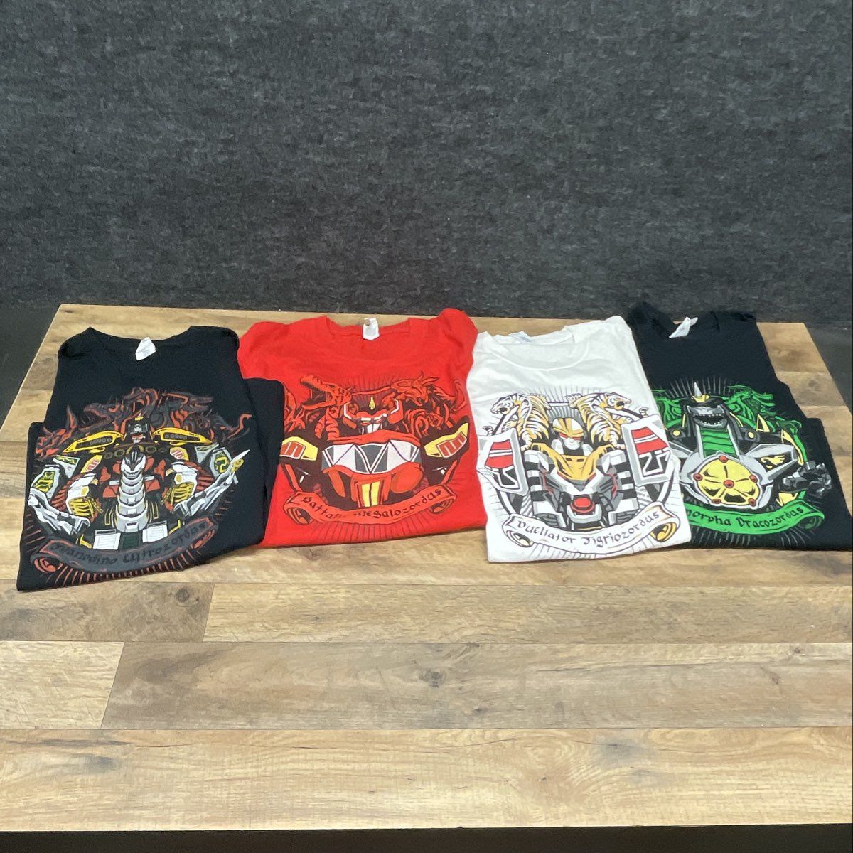 Power Rangers Zord Graphic T-Shirt Lot of 4 Megazord Dragonzord Gildan Sz XL