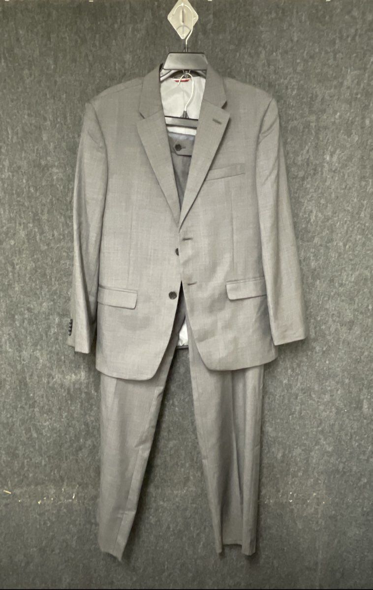 Tommy Hilfiger Men's Gray Worsted Wool Vasser 2-Piece Suit Sz 38R 32W NWT