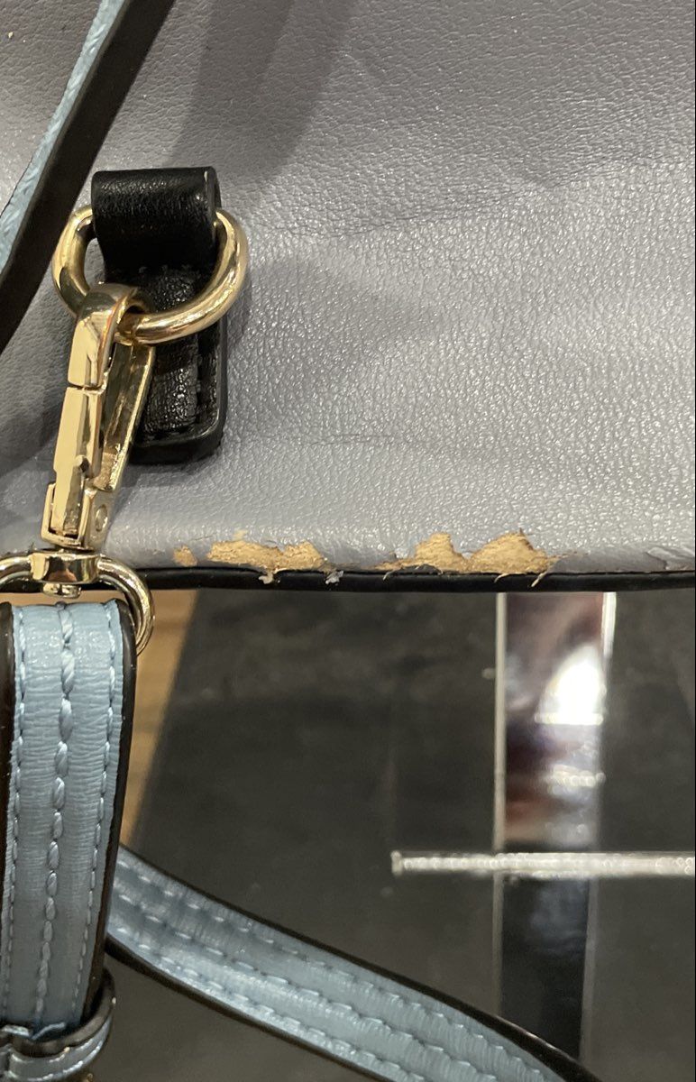 River Island Blue Mixed Media Plaid Faux Fur Mini Backpack Crossbody Bag