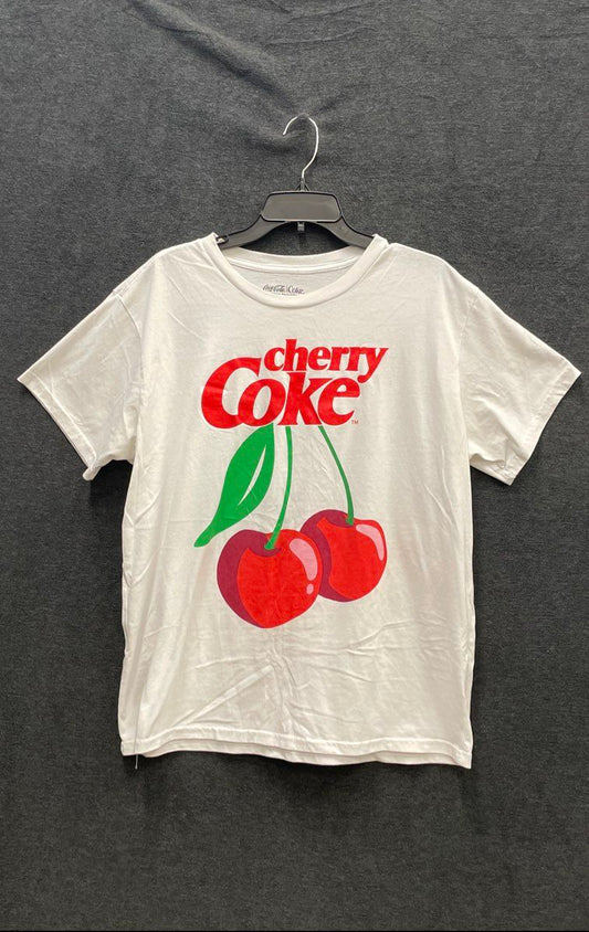 Coca-Cola Cherry Coke Graphic T-Shirt White XXL Cotton Blend Tee 2025