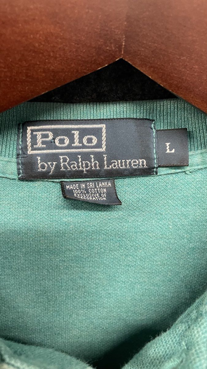 Polo Ralph Lauren Men's Teal Polo Shirt Purple Pony Pique Cotton Sz L