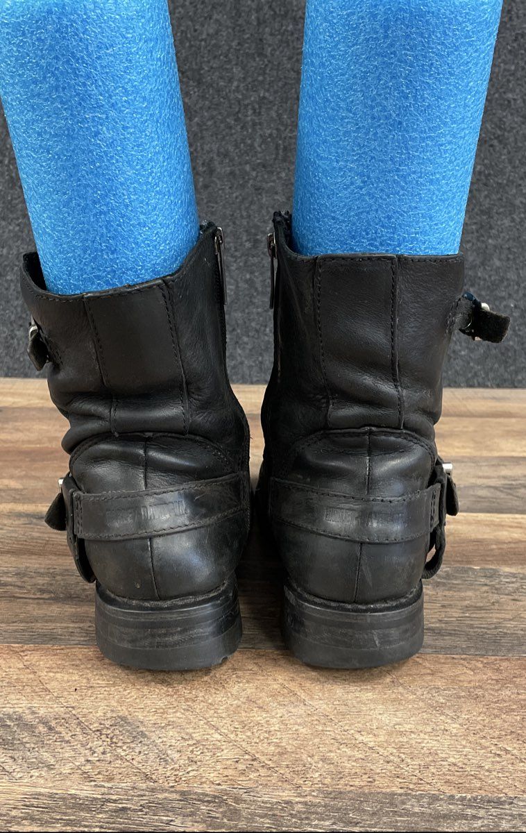 Harley-Davidson 84488 Black Leather Harness Motorcycle Boots Women's 9