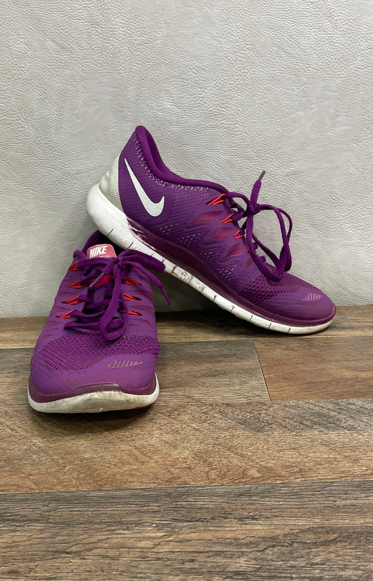 Nike Free 5.0 Hyper Grape Purple Orange Running Shoes Women's Size 9.5