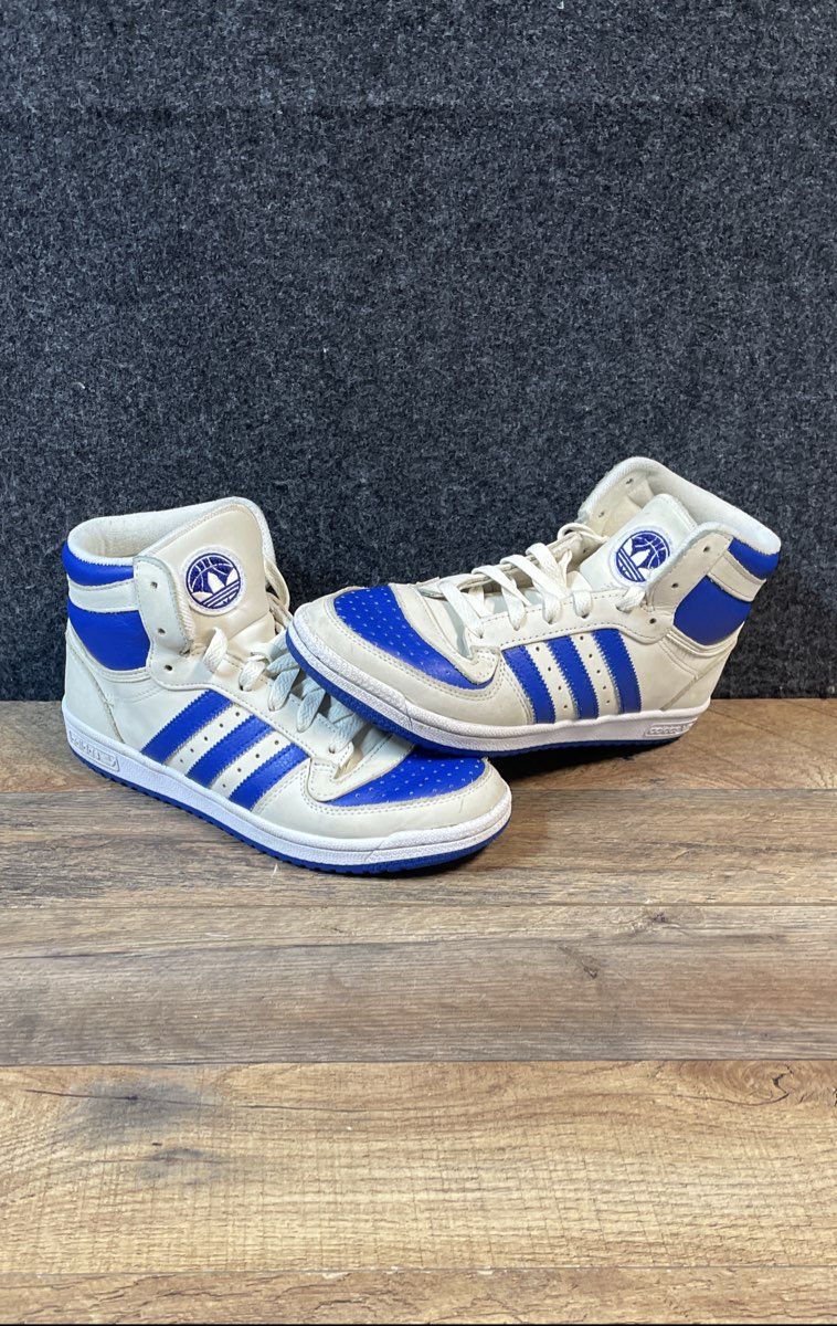 Adidas Top Ten Hi Off White Royal Blue Basketball Sneakers Size 7
