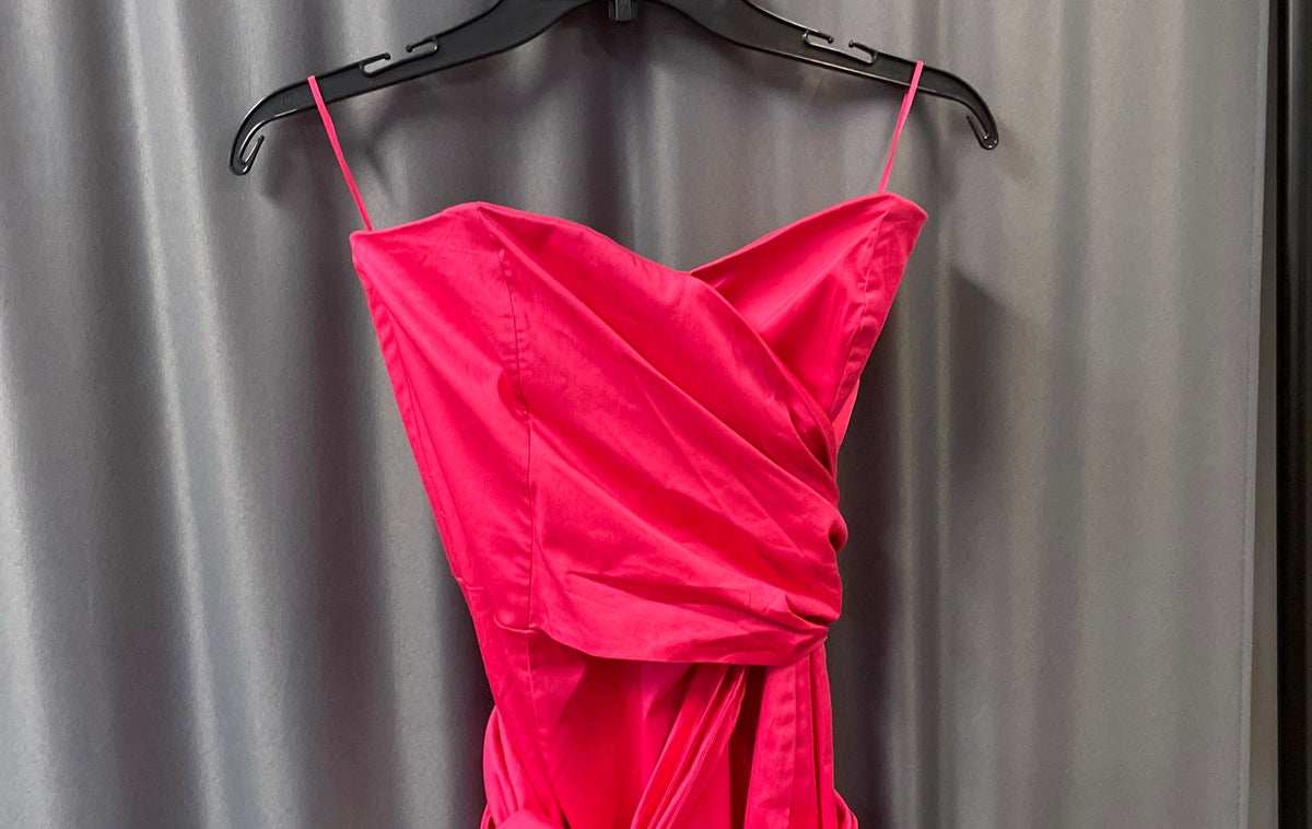 French Connection Women's Raspberry Florida Summer Strapless Sash Dress NWT Sz 4