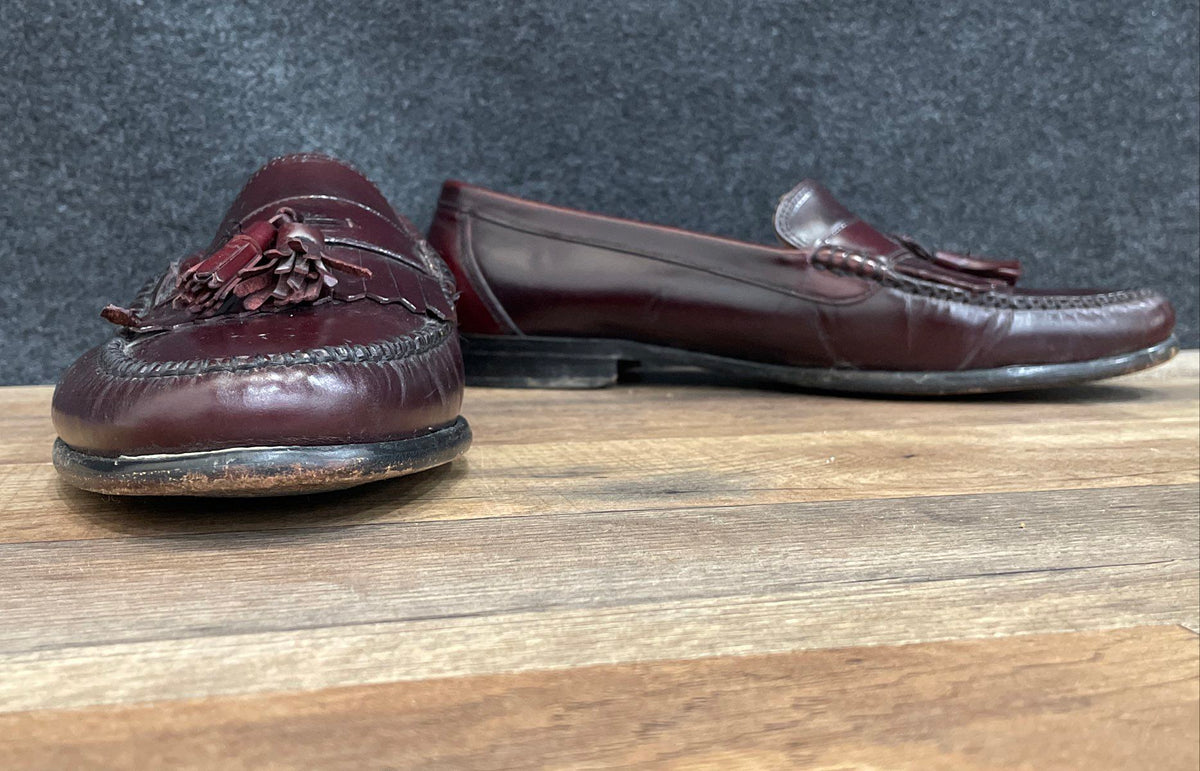 G.H. Bass & Co. Brown Leather Tassel Kiltie Loafers Dress Shoes Size 12